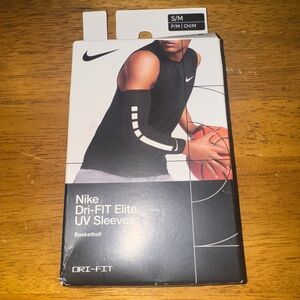 NIKE S/M Adult Unisex DRI FIT Pro Elite 2.0 UV 2 Basketball Sleeves Black 129862